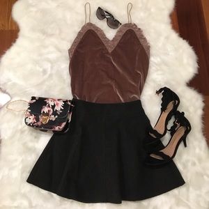 Dark grey winter wool skater/ pleated skirt - new